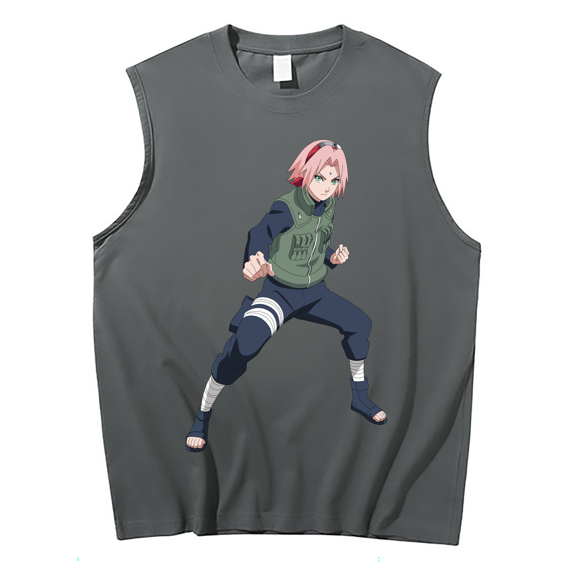 （画像用） NARUTO -ナルト- 春野サクラ Haruno Sakura コットン100％タンクトップ（フロントプリント）